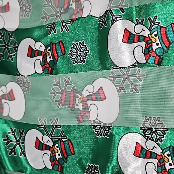 Snowman Snowflakes Christmas Silky Long Scarf #W-791 - Picture 4 of 5